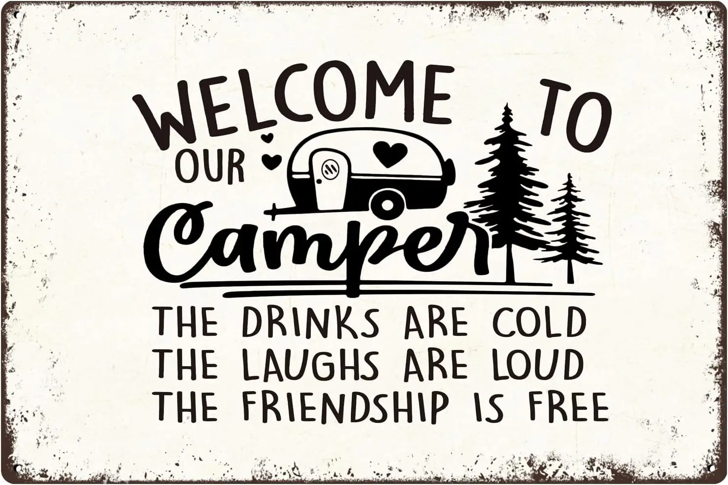 Znzd Metal Signs，Tin Signs Vintage,Camper Metal Signs, Camping Decor for Camper, Welcome to Our Camper Metal Tin Sign, Camper Gi
