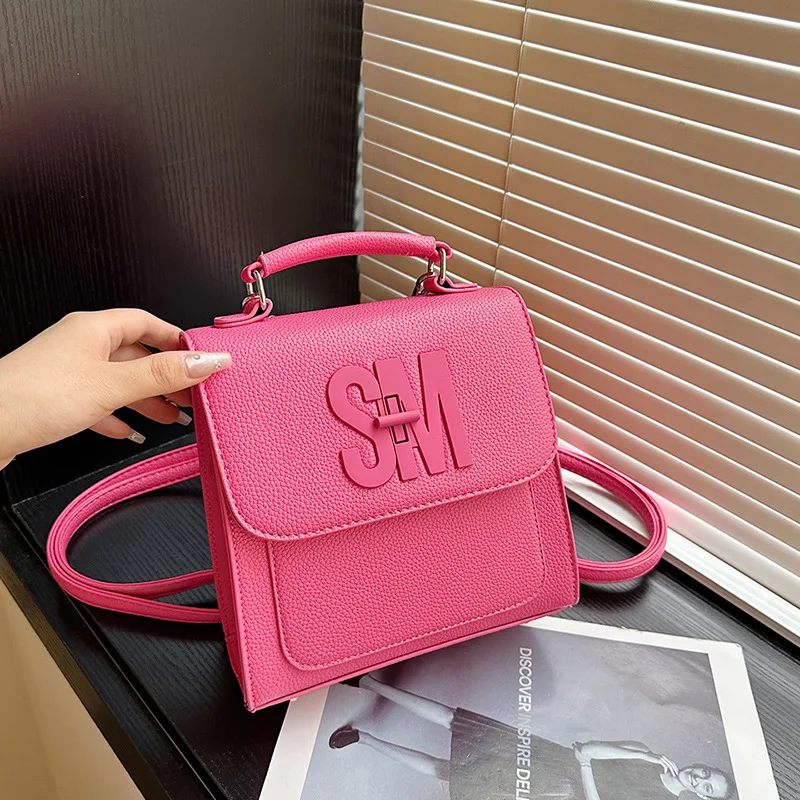 

Новое поступление 2025, женская однотонная квадратная сумка - повседневная сумка через плечо, многофункциональный рюкзак, уличный шик