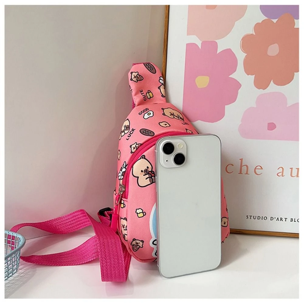 جديد الكرتون كابيبارا حقيبة صدر للرجال حزام الكتف قابل للتعديل النايلون الأطفال حقيبة كروسبودي حقيبة كتف الهدايا