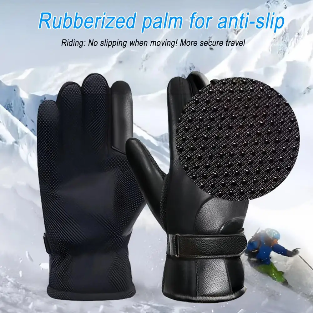 قفازات شاشة اللمس الشتاء قفازات ركوب الدراجات الرجال النساء لمس الصوف اصطف الرياح واقية الدافئة الحرارية في الهواء الطلق قفازات الحرارية