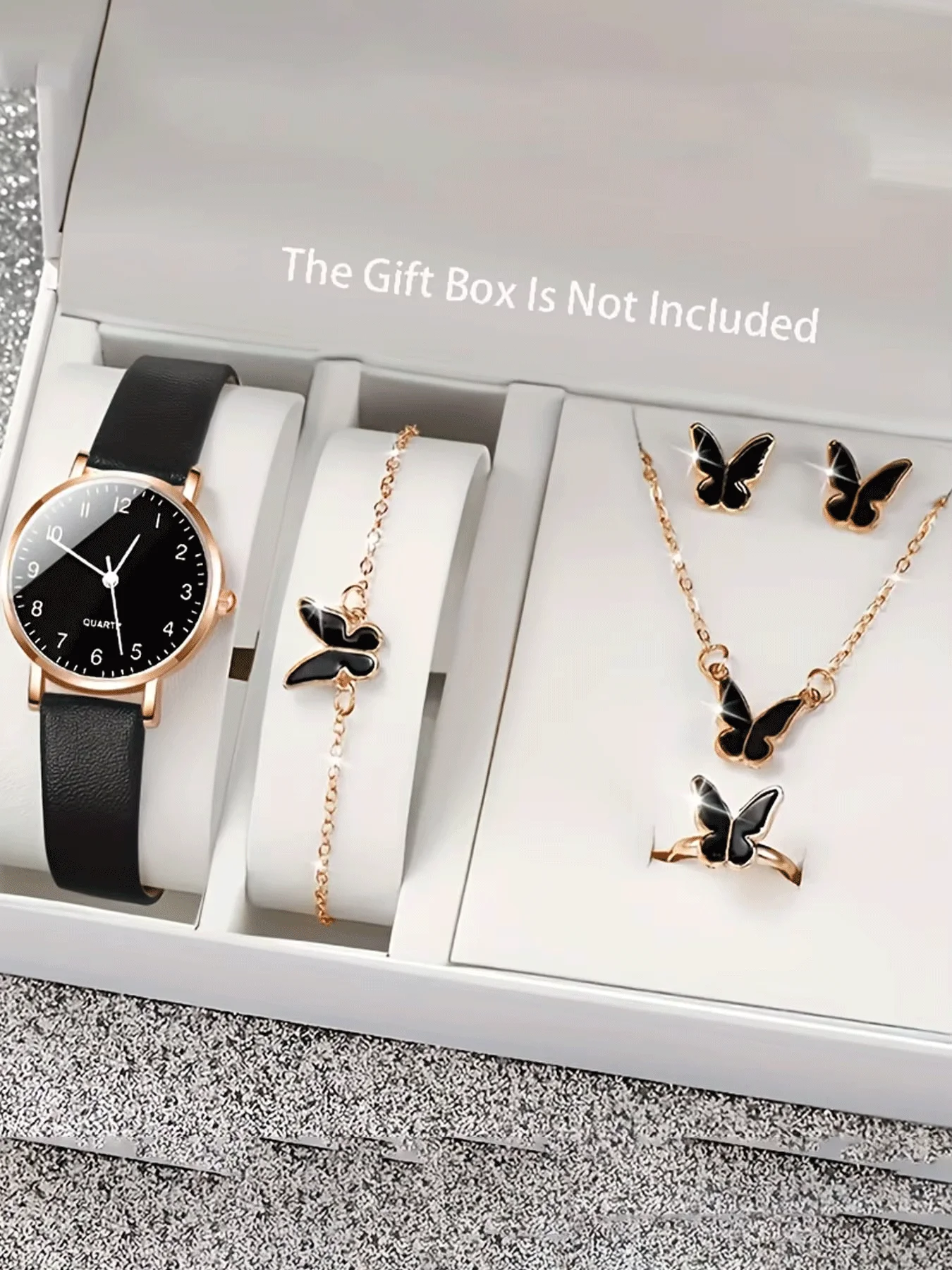 6-piece fashionable round versatile design, light luxury women's watch, women's high-end feel, business temperament set