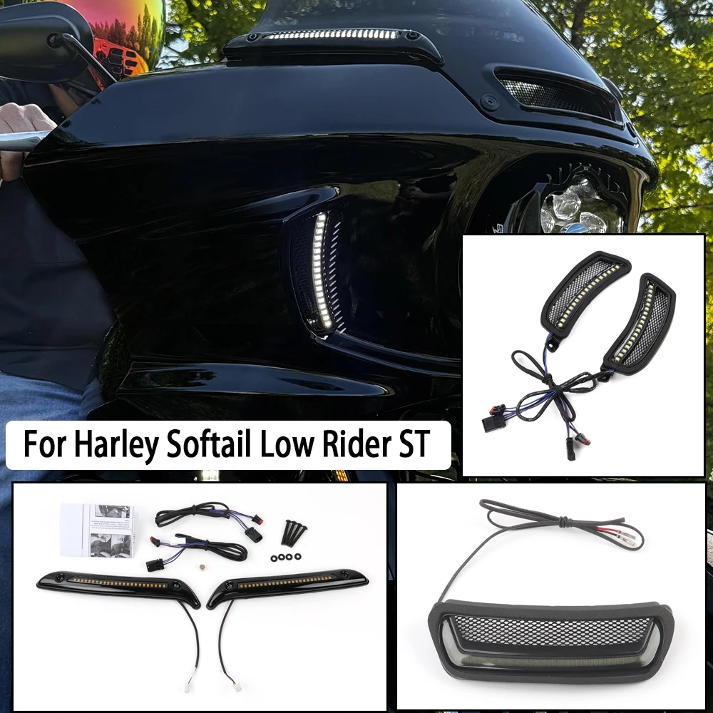 

Motorcycle Tracer Decorative Lamps Daylight Running Lamps and Turn Signal Lamps For Harley Softail Low Rider ST FXLRST El Diablo