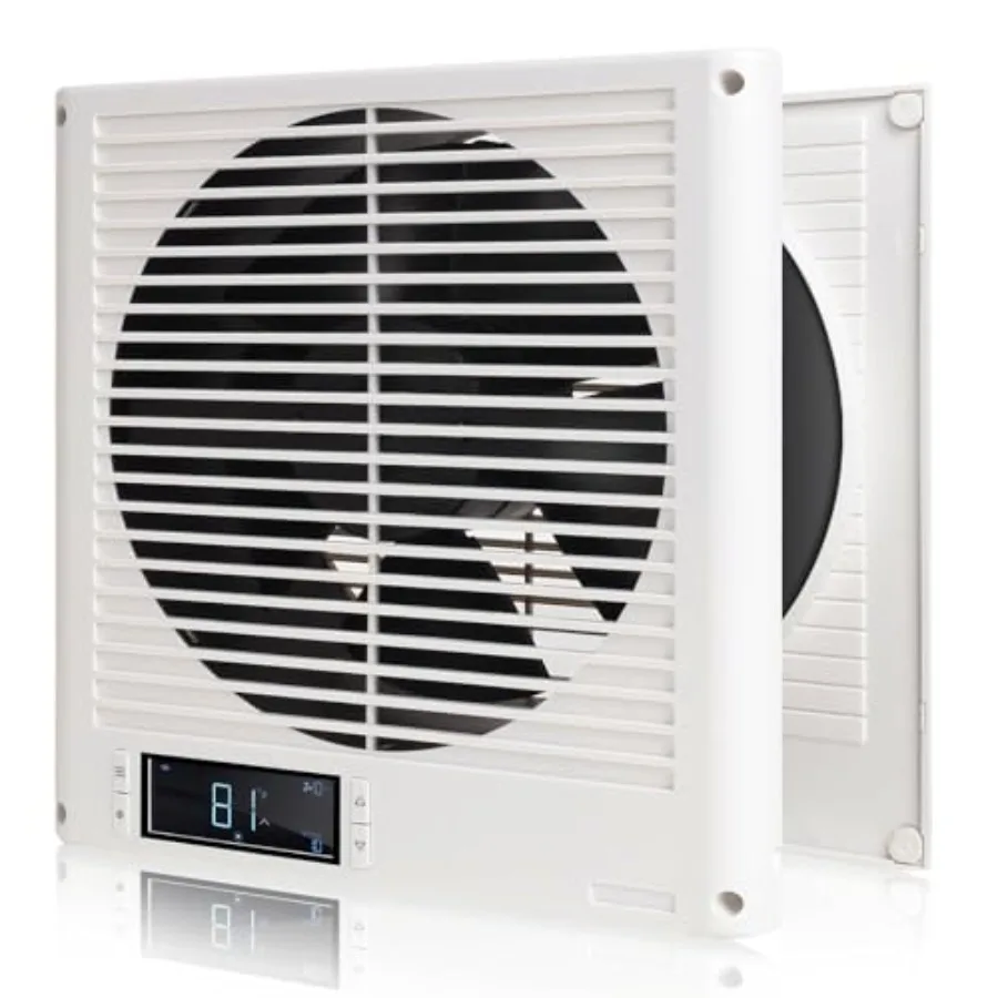 

8 помещений в комнате Вентилятор для передачи воздуха для тихого циркуляционного воздуха Реверсивный дизайн воздушного потока 300 куб. футов в минуту Программируемый сквозной настенный вентилятор Dur