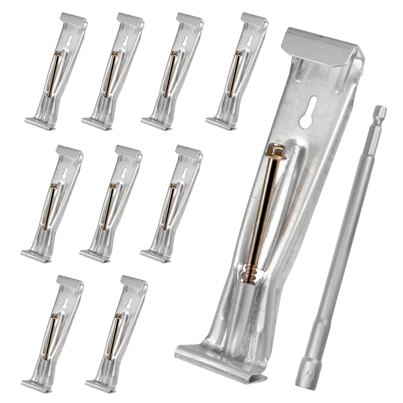 10 عبوات من شماعات مزراب مقاس 5 بوصة مع براغي، مشابك مزراب سريعة المسمار، دعامة مزراب تأتي لمزاريب الألومنيوم على طراز K مقاس 5 بوصات -AA