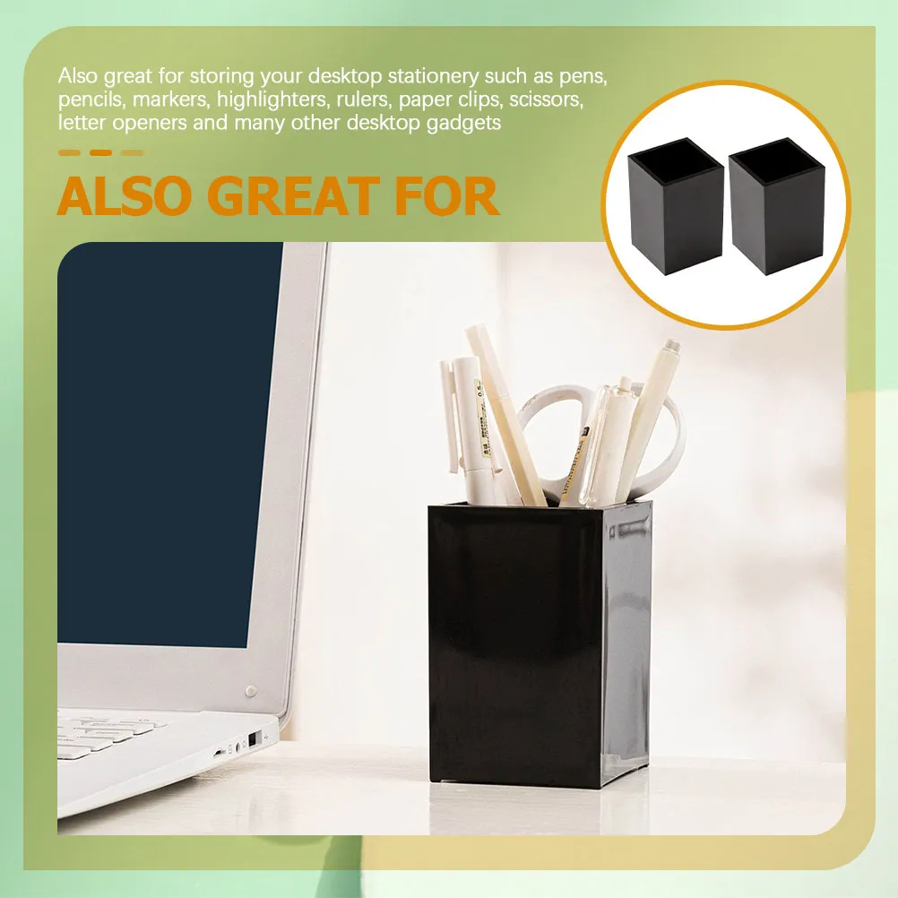 

Набор из 2 акриловых подставок для ручек и карандашей, настольный органайзер, стакан для кистей для макияжа, коробка для хранения для спальни, туалетного столика, офиса