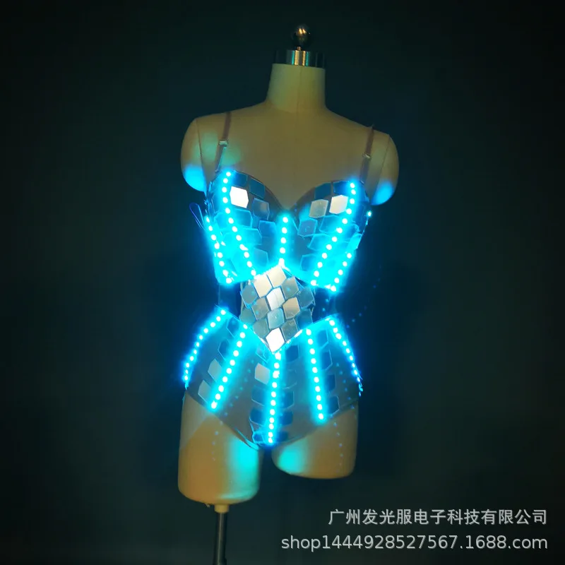 

LED Light up Costume Women Nightclub Luminous Bodysuit Halloween Cosplay Anime Gogo Dancer Performance Rave Outfit 2026