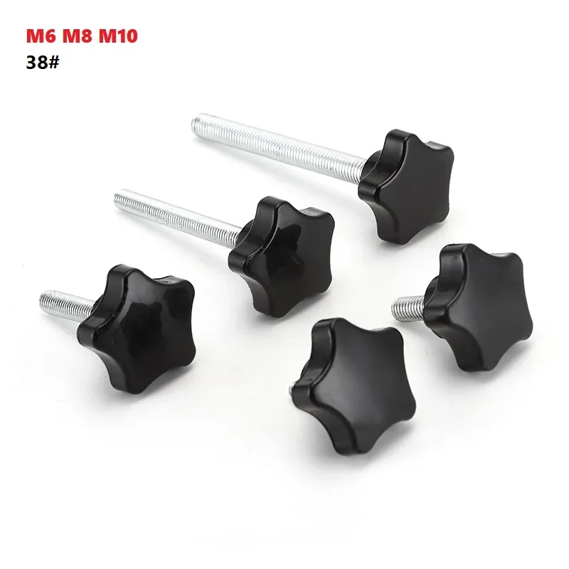 Thread Star Shaped Clamping Bolt Knob Bakelite Plastic Head Handle Screw For Industry Equipment M6 M8 M10 38#