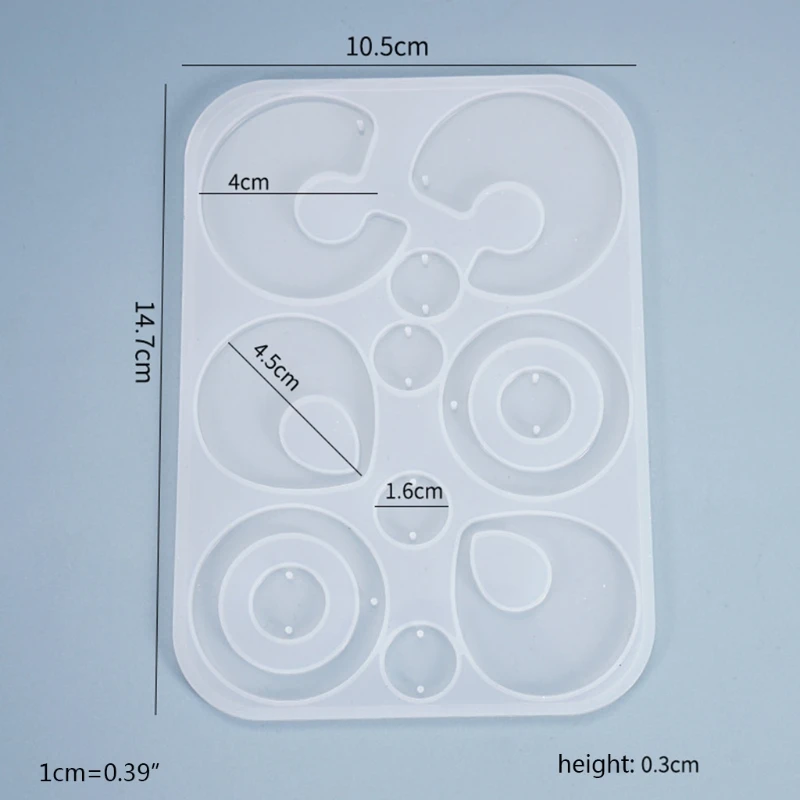 DIY llavero pendientes colgantes molde silicona cristal Molde resina Epoxy Dropsale