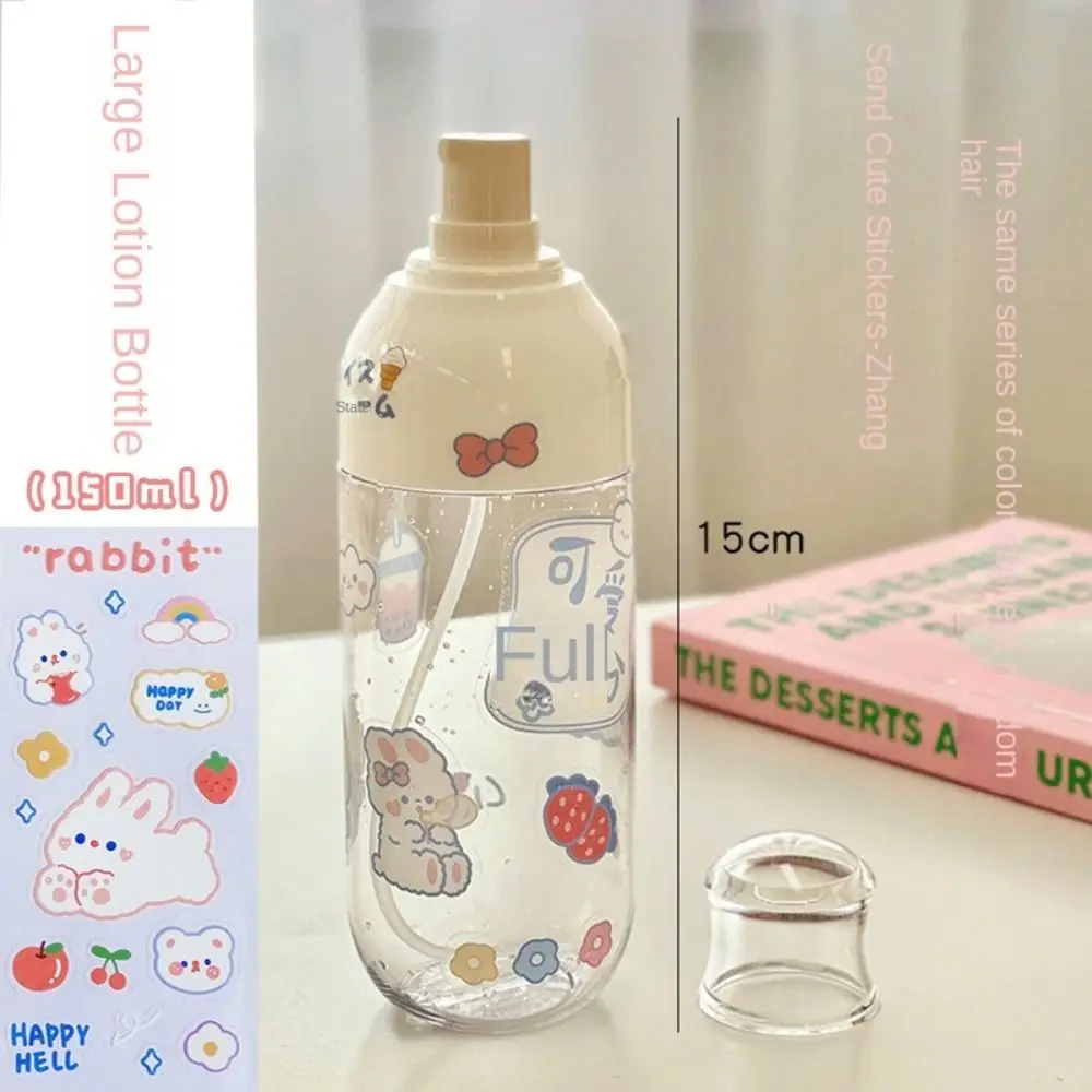 Portable Travel Dispenser Bottle Plastic Transparent Refillable Bottle with Sticker Lotion Pump Spray Bottle Shampoo