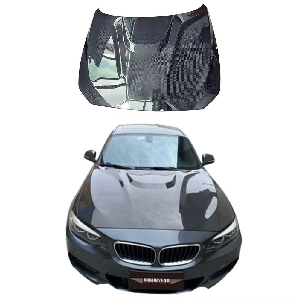 New CS Style Pre-preg Dry Carbon Fiber Bonnet Hood for F22/F23 for 2 Series Bolts Bolt-On Installation Engine Ventilation