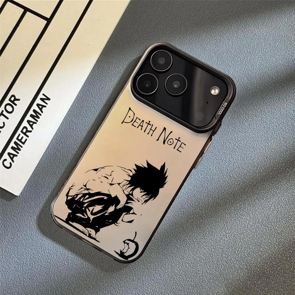 C-Comics D-Death N-Note جراب هاتف آيفون 17 16 15 14 13 12 11 برو ماكس الهواء الملونة ماتي ليزر أورورا للصدمات