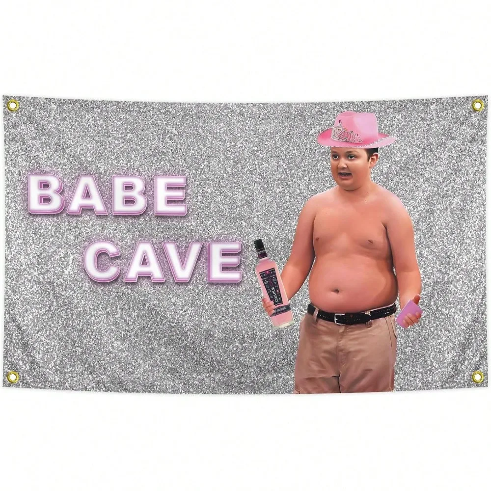 3X5 Ft  Gibby BABE CAVE Funny Flags Banner Vivid Color Durable Polyester Bar Club College Dorm Man Cave Bedroom Indoor