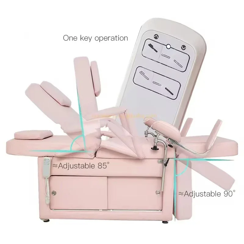 Multifunctional Pink Electric Hospital Bed Gynecological Chair Examination Bed Chair For Woman