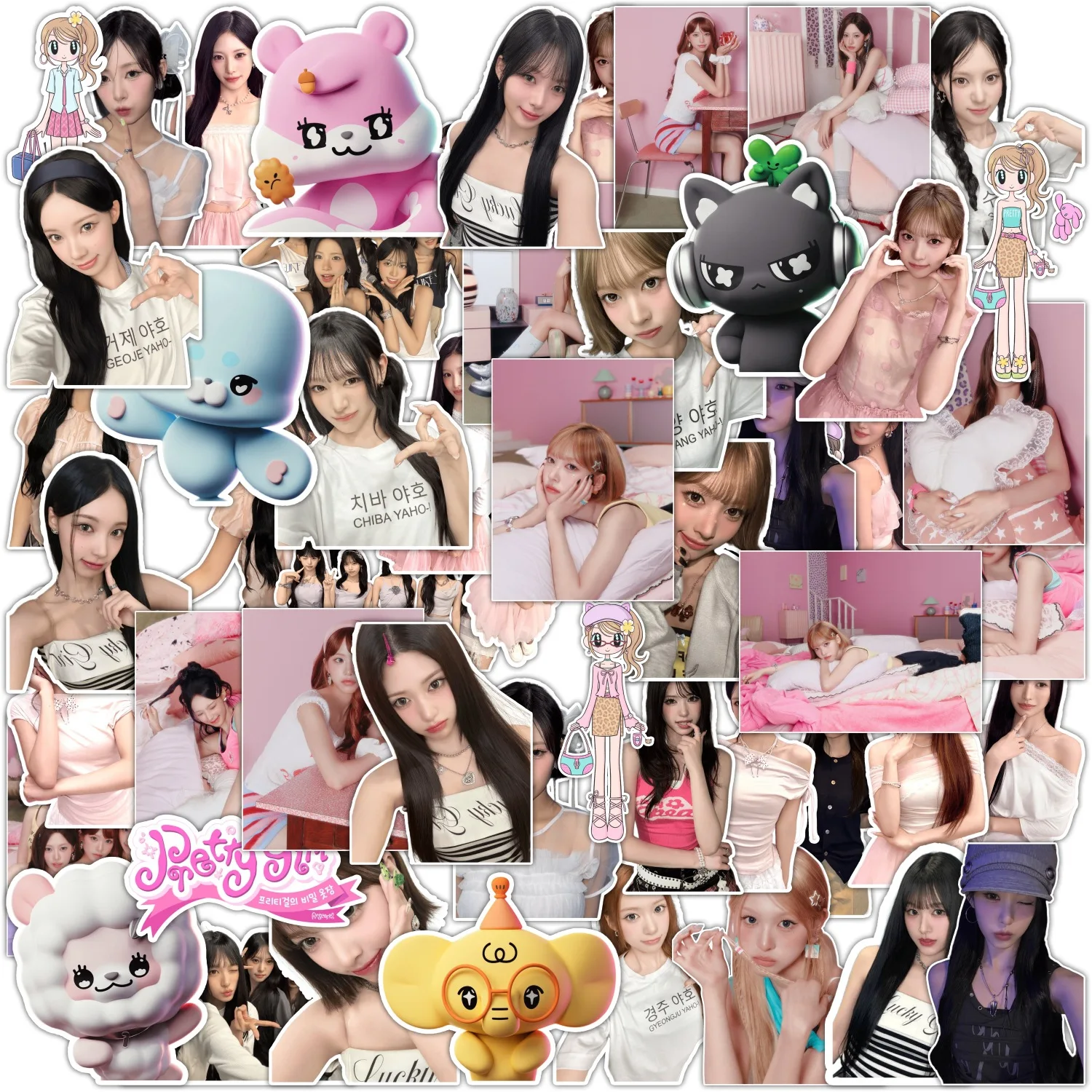 55Pcs/Set Idol RESCENE Latest Comeback Single Periphery Sticker Decorative Waterproof Sticker Woni Liv Minami May Zena Fans Gift