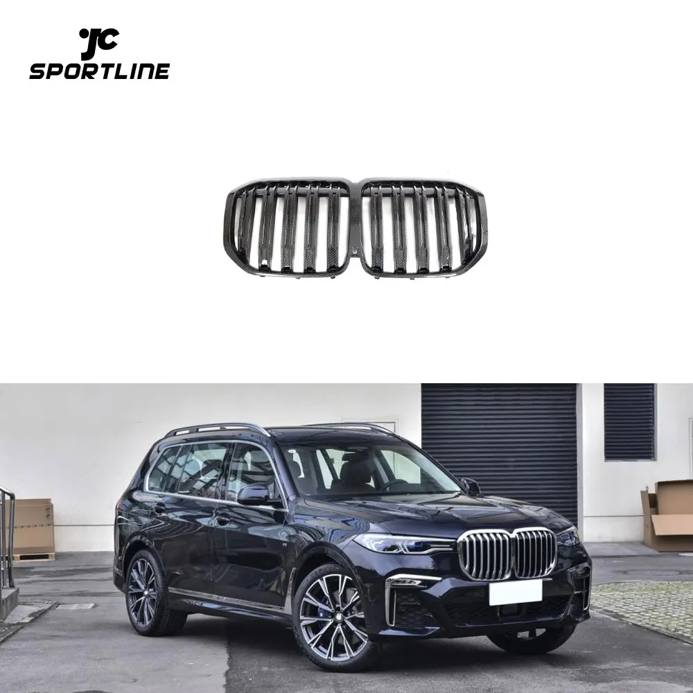 X7 G07 Car Carbon Fiber Front Kidney Grille Grill for BMW X7 G07 xDrive4i 2019-2021