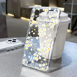Cute Daisy Flowers Phone Case For iPhone 11 Case iPhone 17 Pro 13 14 12 15 16 Pro Max 7 8 Plus X XR XS SE Soft Transparent Cover