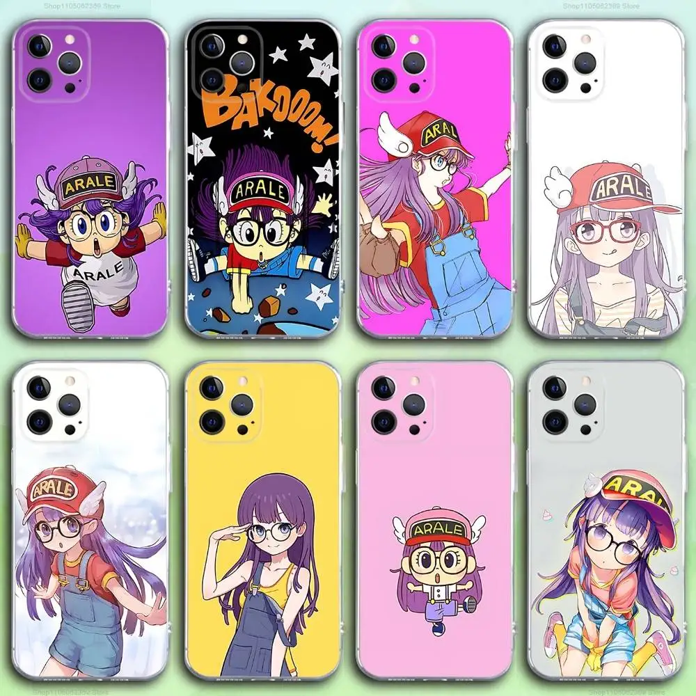 

A-Arale Anime N-Norimaki Phone Case For iPhone 17,16,15,14,13,12,11 Pro,Max,Plus,X,XS,XR,SE4,E Mini Transparent Soft Cover