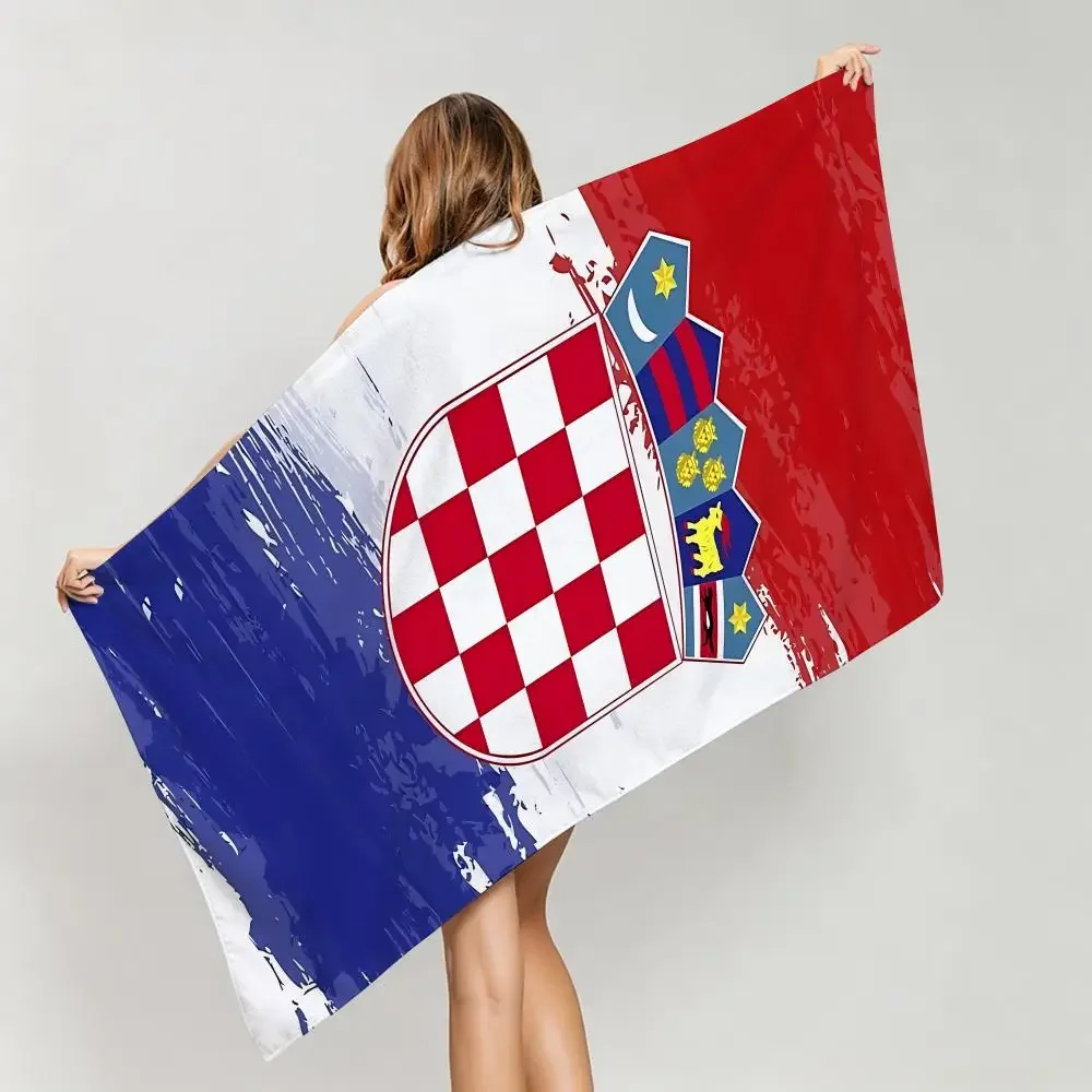 Custom Flag C-Croatia Towel Five-Star Hotel Quality Eco-Friendly Ultra Soft Thick Towels & Beach Towels