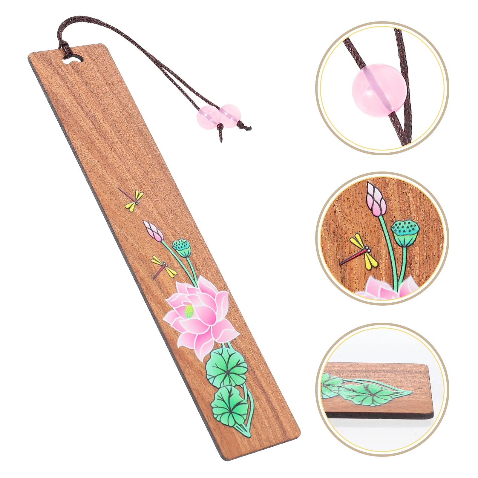 Lotus บุ๊คมาร์คทาสีบุ๊คมาร์คสร้างสรรค์สไตล์วินเทจของขวัญอ่านไม้อเนกประสงค์สําหรับนักเรียนชาย