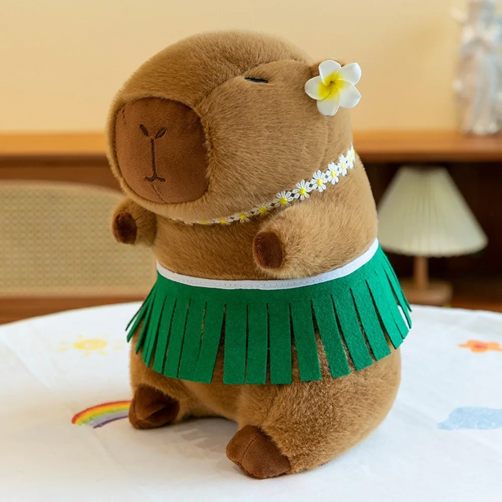 

New Capybara with Beach Skirt Simulation Animal Full Filling 20/30/40cm Fluffty Animal Gift