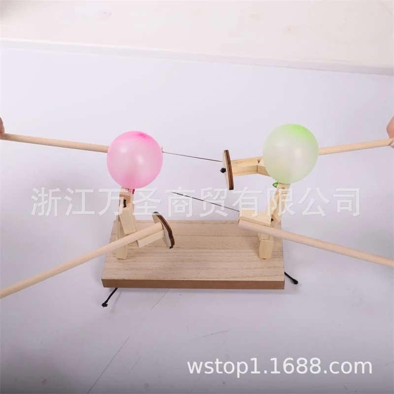 Globo de madera para hombre, batalla, dos jugadores, juego de duelo ensamblado para niños, mesa de fiesta, juguete, juego educativo familiar, regalo de cumpleaños