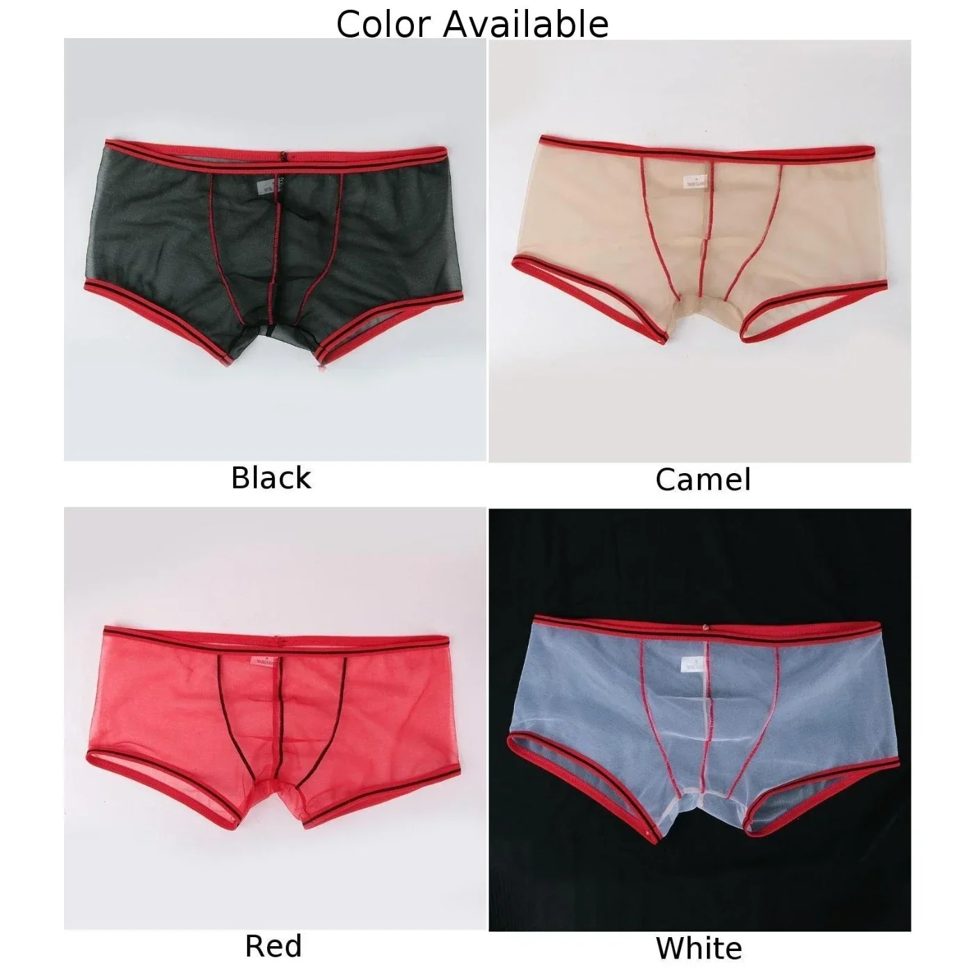 Men's Panties Mesh Boxer Briefs Sissy Sexy Underwear For Hot Man Sheer Pouch Lingerie Ultra-Thin Underpants Breathable Knickers