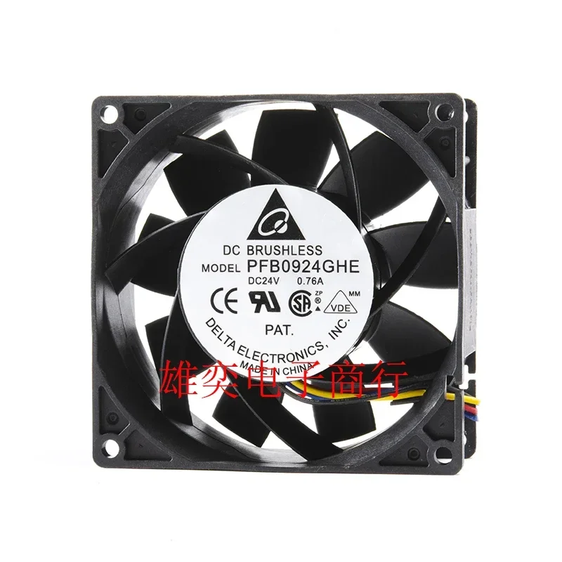 Original CPU Fan For Delta PFB0924GHE 24V 0.76A ABB Inverter Violent Fan 9238 9CM 90×90×38mm