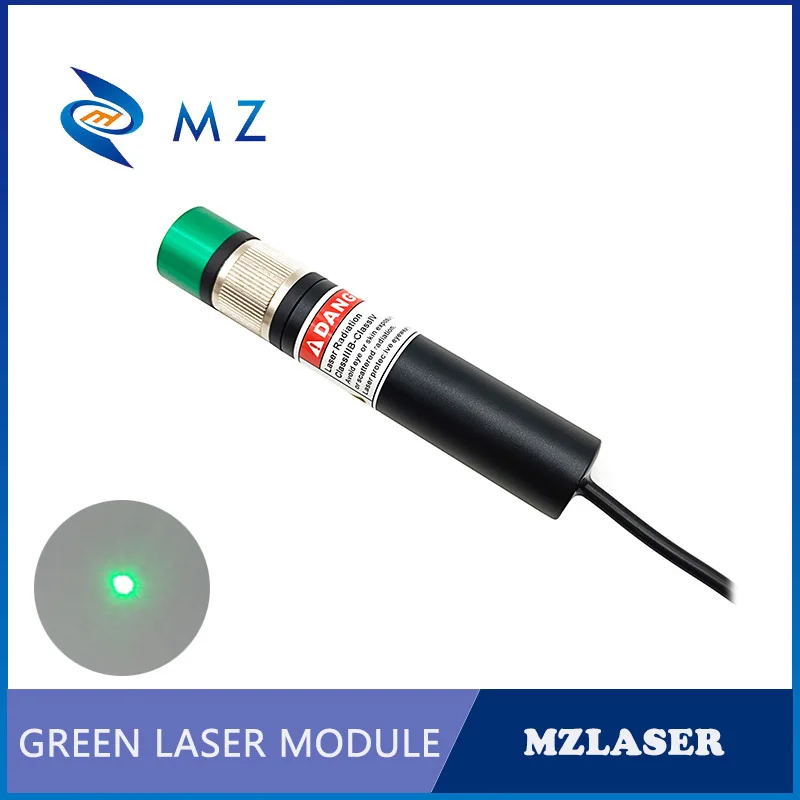 Modulo Laser a punto verde con messa a fuoco regolabile di alta qualità D18mm 515nm 50mw lunga durata con staffa + alimentazione adattatore