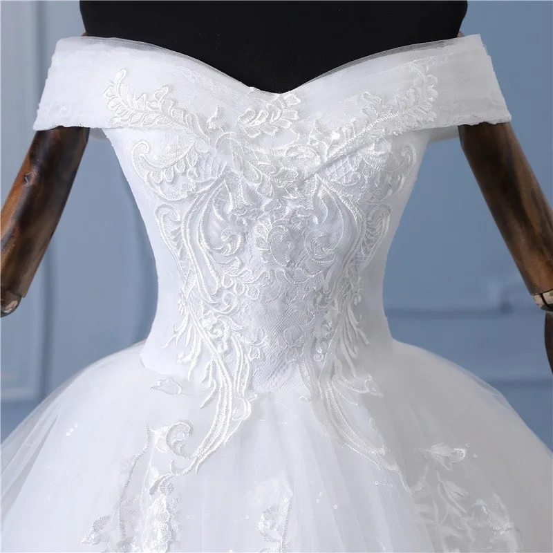 New 2024 China Off White Wedding Dress With Train Ball Gown Princess Classic Embroidery Princess Plus Szie Elegant Bridal