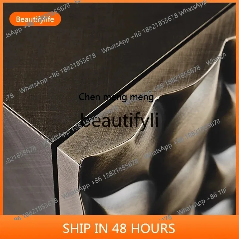 cn8617 ss Relief Entrance Cabinet Hotel Decorative Cabinet Artistic Solid Wood Sideboard