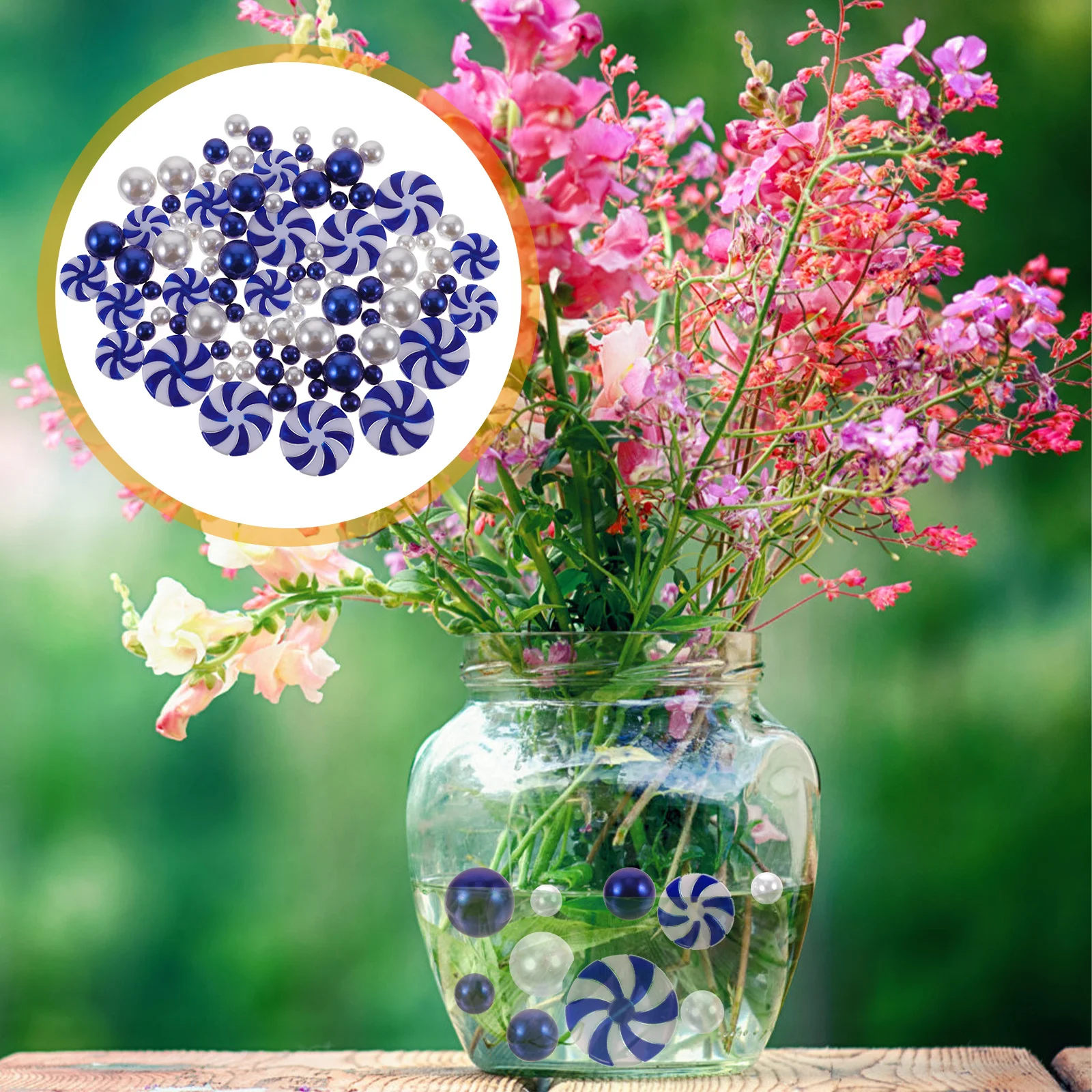 

1Set Floating Candles Beads Christmas Vase Filler Acrylic Candy Charms for Vases DIY Filler Supplies Tall Glass Vase Decor