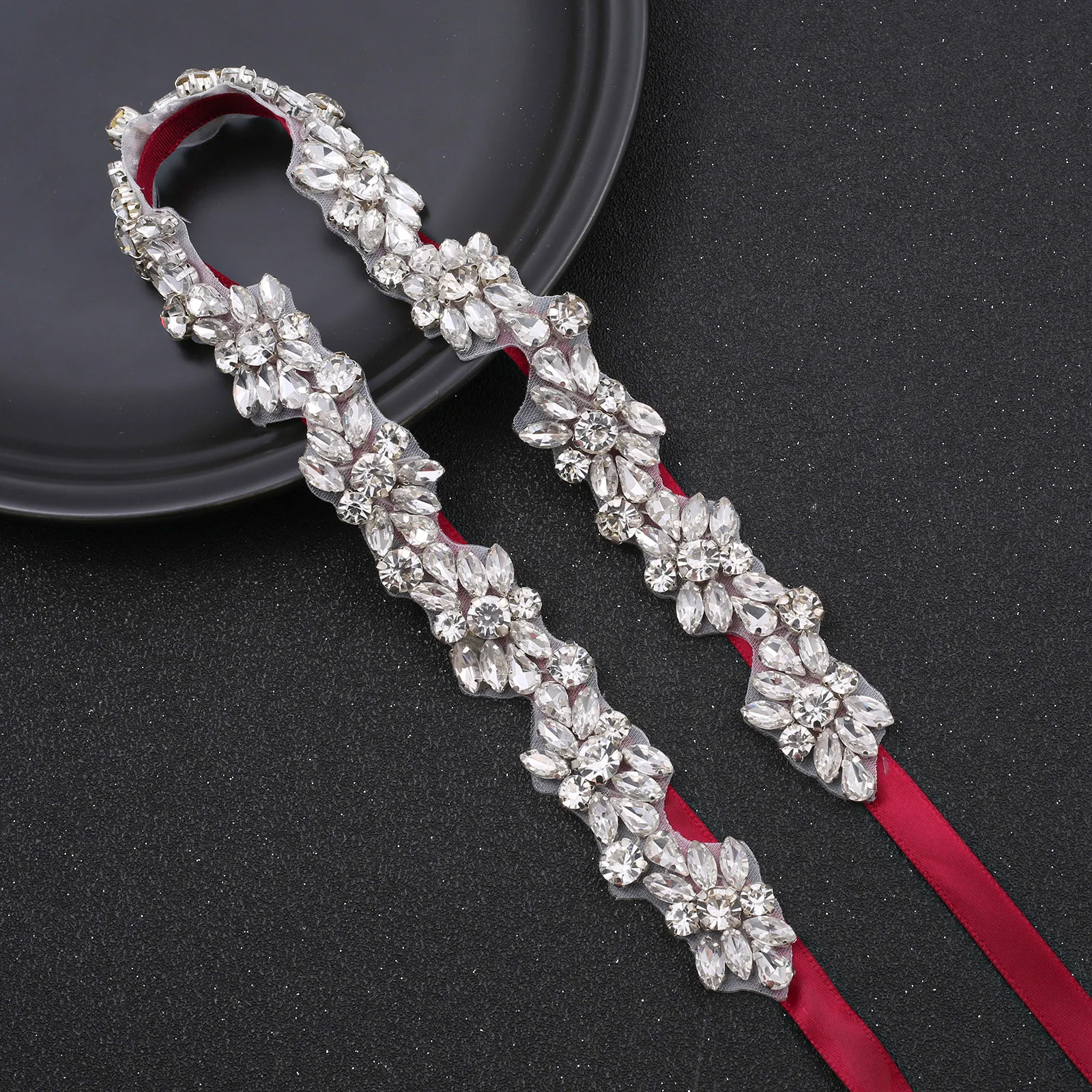 Nzuk Handgemaakte Kralen Trouwjurk Riem Crystal Bridal Belt Sash Met Strass Voor Bruidsjurken Cinturon Con Diamantes