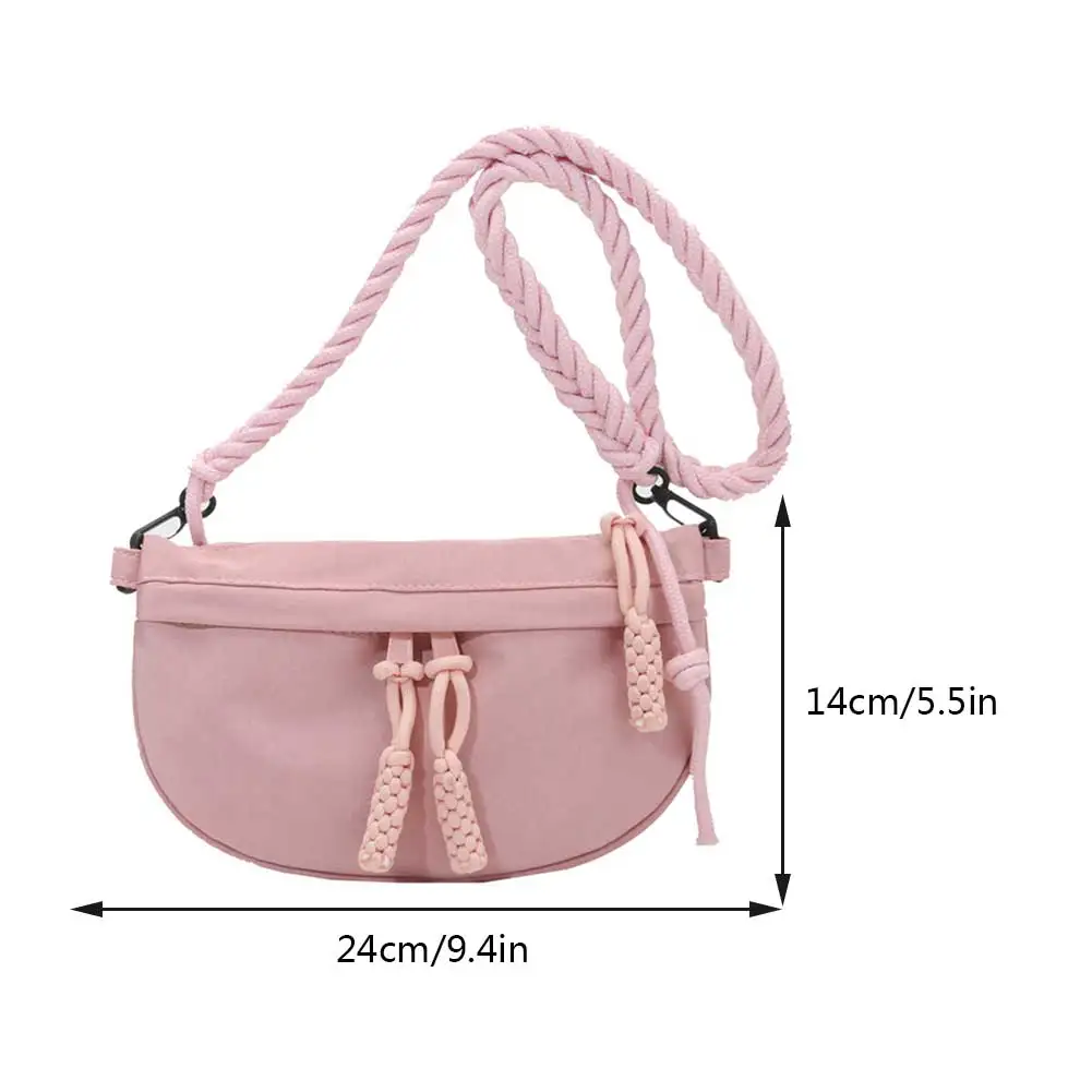 Chest Bag For Ladies Canvas Shoulder Crossbody Bags Casual Solid Color Large Capacity Waist Pack Bag Ladies Ribbon Running Bag