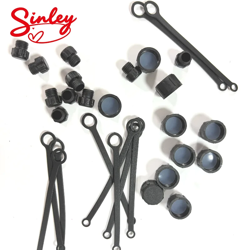M12 M8 Dust Cap Aviation Connector IP67 Plastic Dust Cover Male Female Internal External Thread with Rope Lanyard Plug Socket