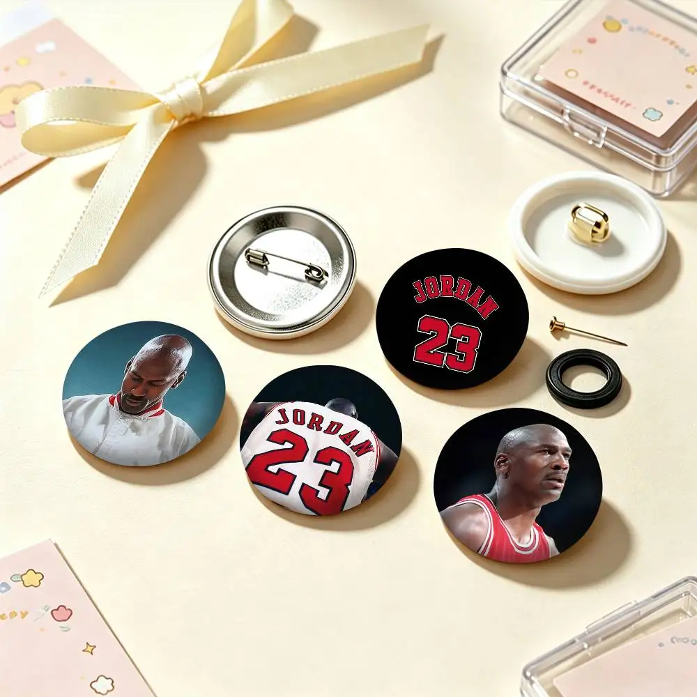 Basketball Superstar Jordan-23 25mm 32mm 44mm 58mm 75mm Brooches Badges Pins for Accessories Gift