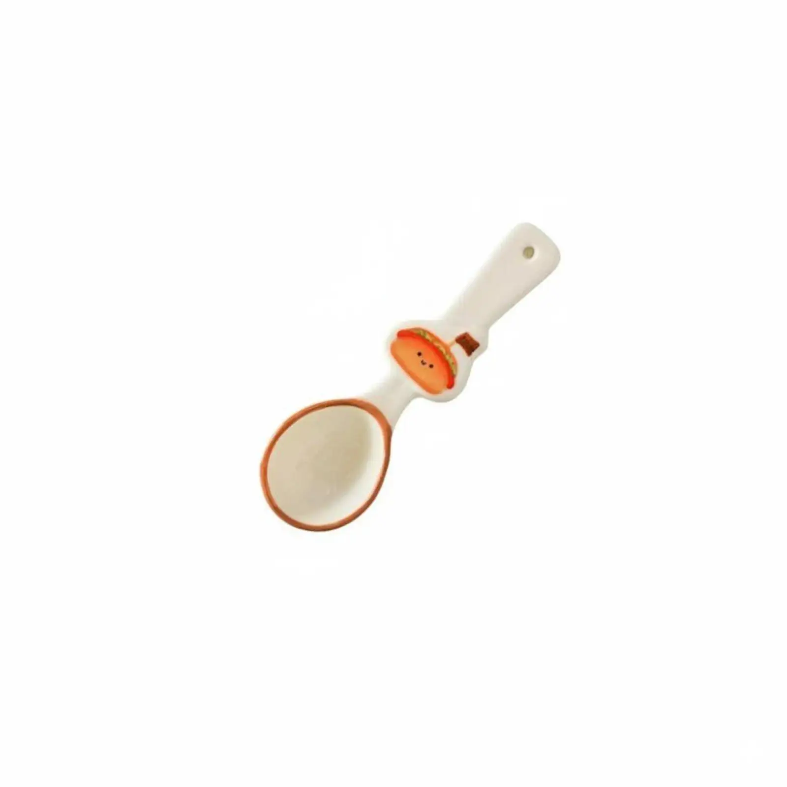 Kawaii Bread Style Ceramic Spoon Quality Porcelain Cutlery for Daily Meal Home Use