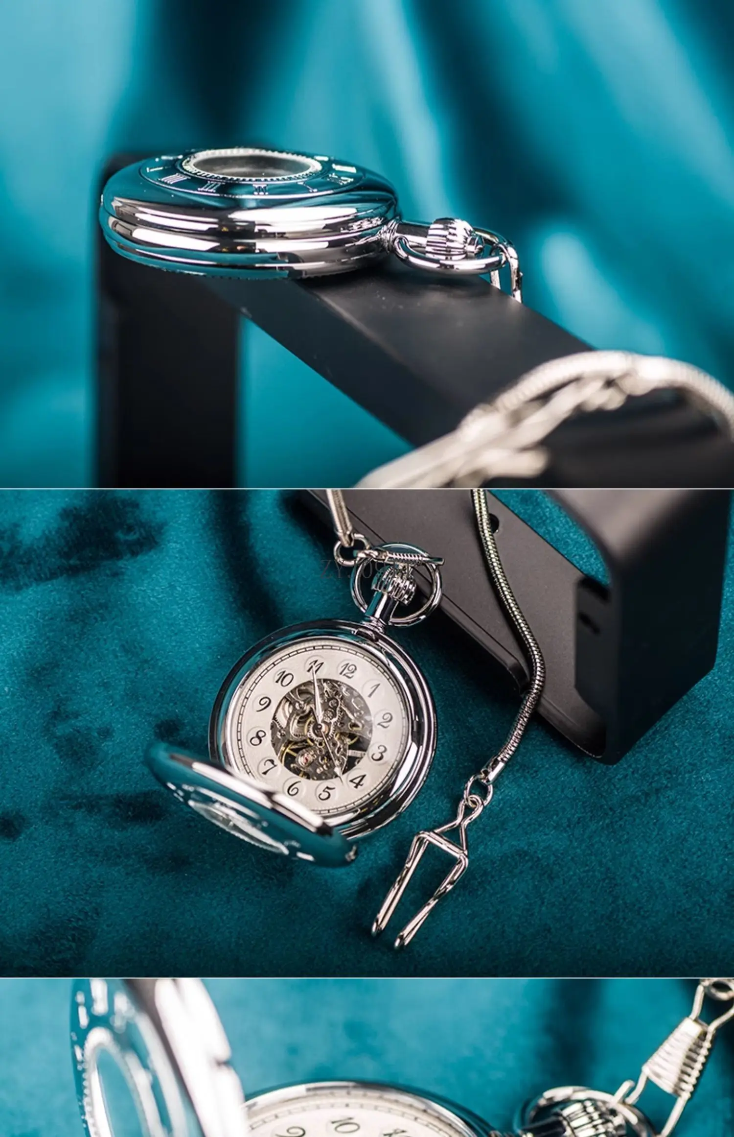 Y  Roman Holiday Copper Automatic Mechanical Pocket Watch Wall Watch Retro Flip Digital Large Dial