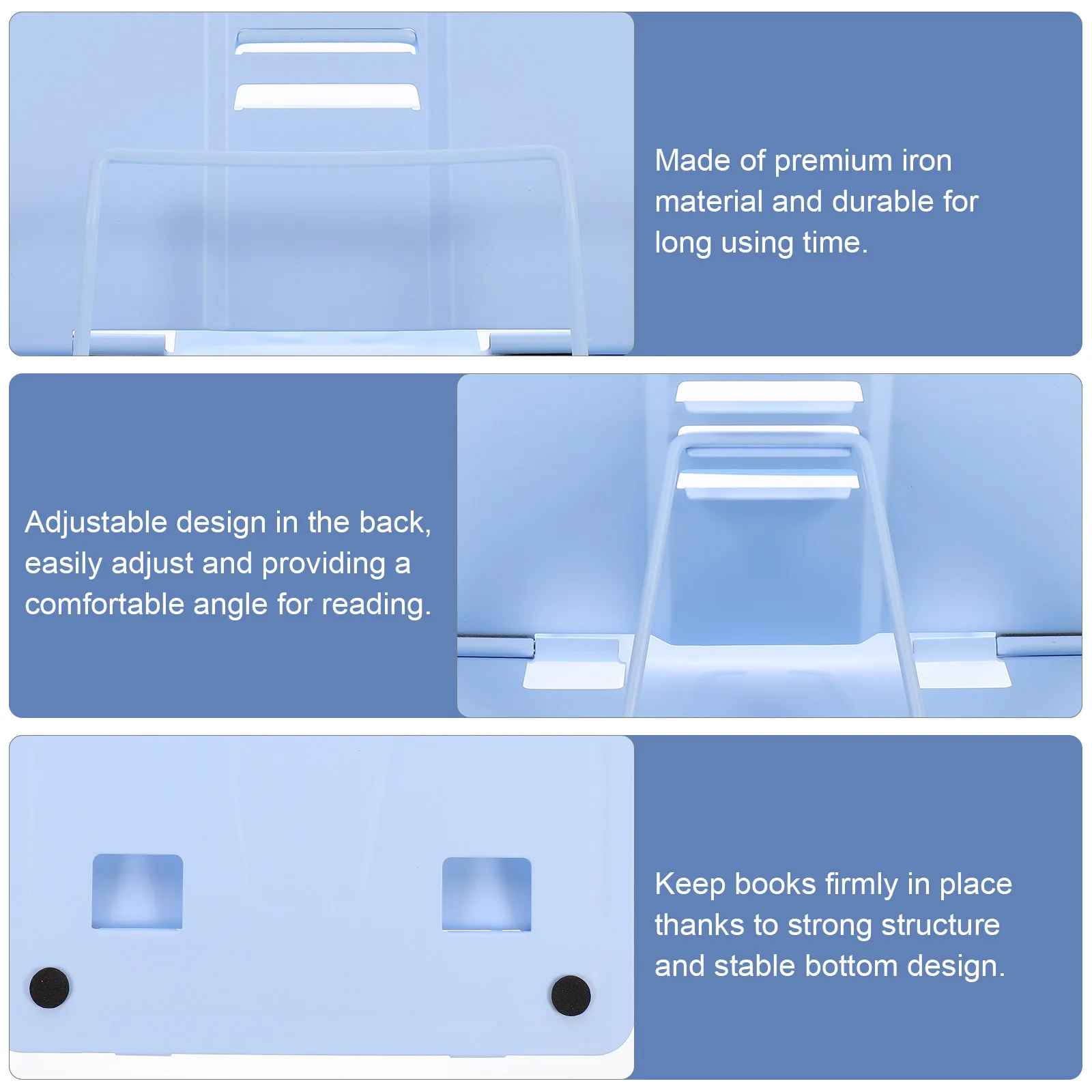 

Book Stand For Kids Students Adjustable Desktop Reading Shelf Iron Material Elegant Design Easy Angle Adjustment Hand