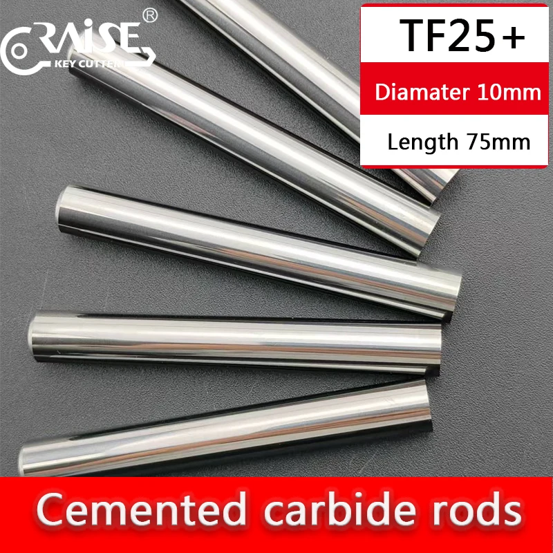 

Твердосплавный пруток TF25+ для тонкой шлифовки, диаметр 10 мм, длина 75 мм, износостойкий и высокопрочный твердосплавный круглый пруток