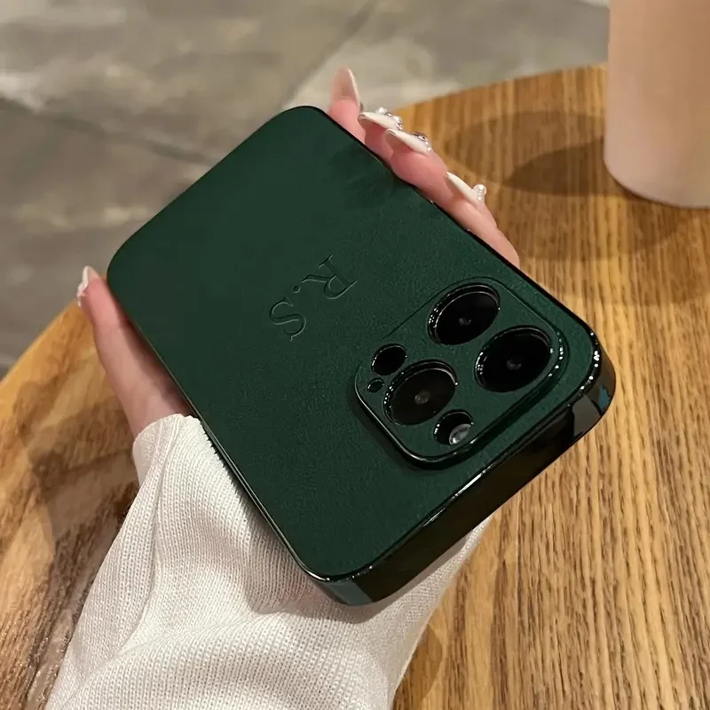 Personalisierte, individuelle Initialen-Namenshülle für iPhone 18 17 16 15 14 13 12 11 Pro Max Air, luxuriöse Lederhülle mit Beschichtung. – Detail 3