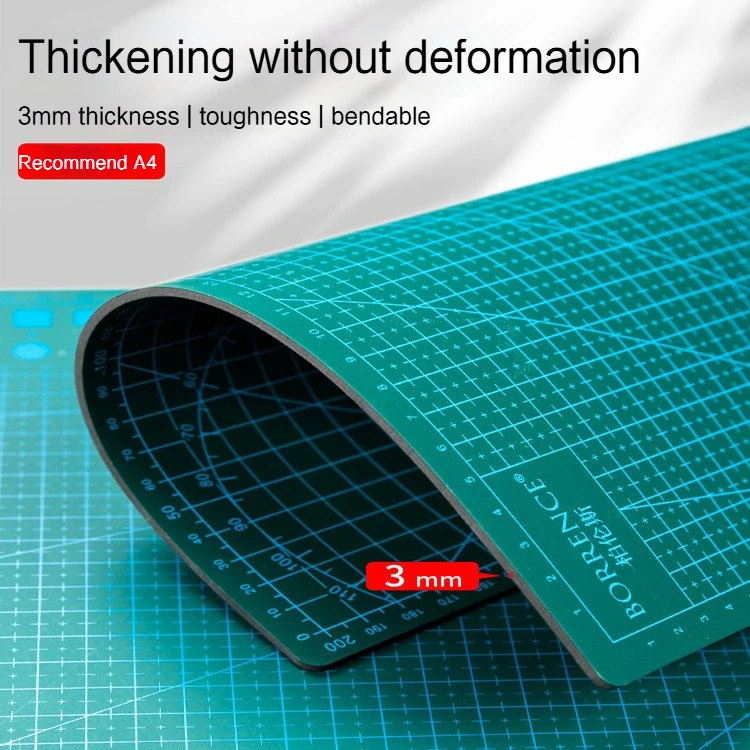 Borrence A4 A5 Cutting Mat Self Healing for Art Crafts Paper Cutting Engraving Leather Double Sided Grid Handmade Cutter Board