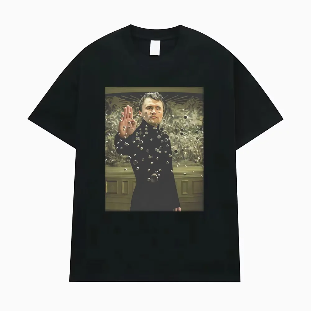 Camiseta con gráfico divertido de Charlie Kirk Neo Matrix Meme, ropa Vintage de los años 90, camisetas informales de manga corta