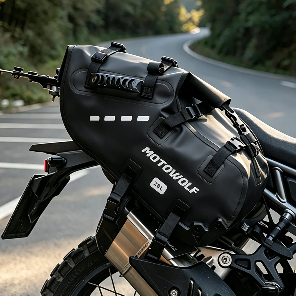 Motor Scooter Saddle Bag Waterproof 18L 28L 48L Motorcycle Side Bag Pannier Bag Motor Accessories Storage Luggage 2PCS