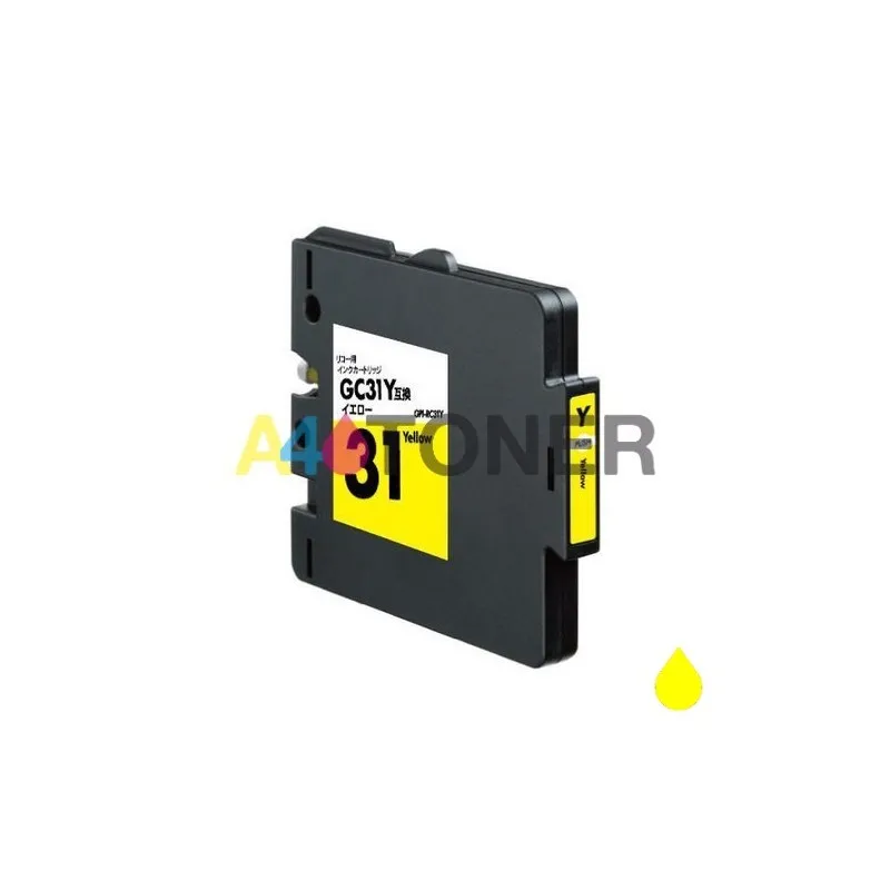 GC31Y compatible ink cartridge replaces the original Ricoh 405704 yellow cartridge. A4toner.com