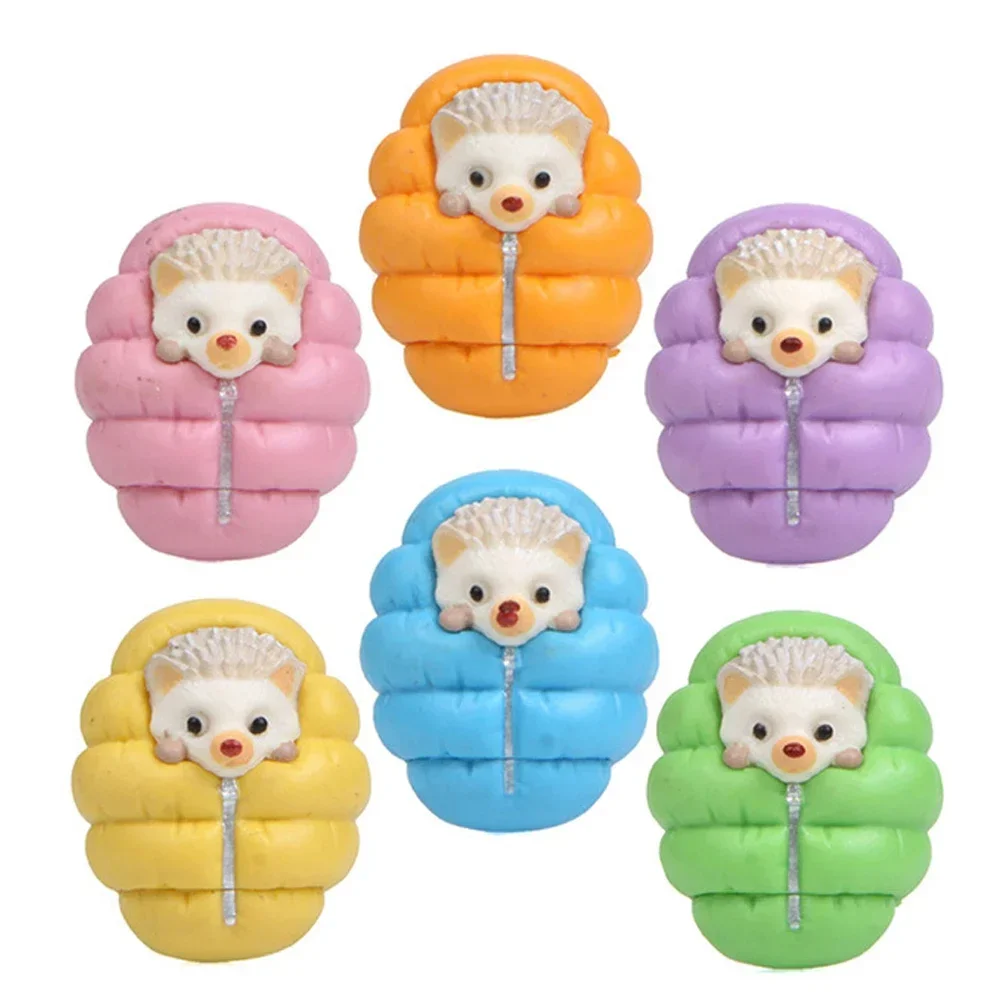 

6 Pcs/Set Cute Mini Hedgehog Ornament 3×2.5cm Resin Hedgehog Miniature Figurines Multipurpose Realistic Hedgehog Coat Doll Toys