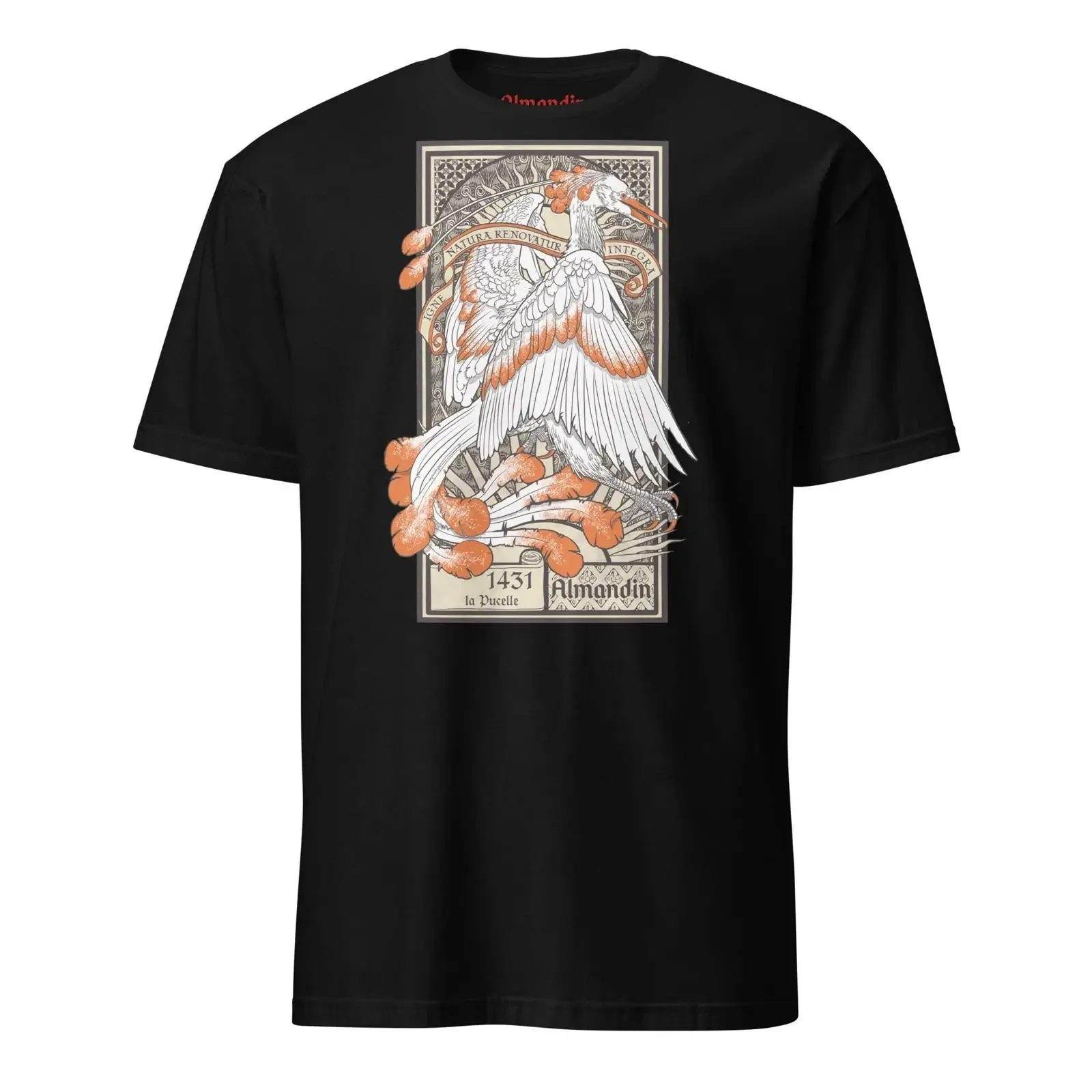 Phoenix T Shirt Mythical Bird Healing Symbol La Pucelle Design vintage Washed Stretched Slightly Comfortable fashion Unisex