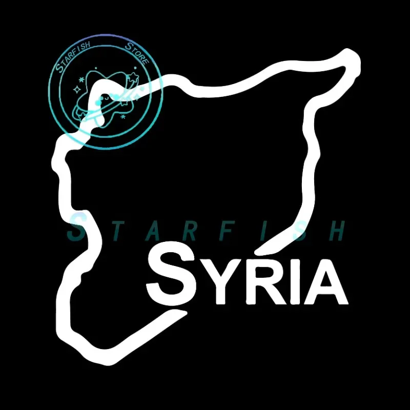 

SYRIA Map Contour Car Body Bumper Rear Window Decorative Sticker Waterproof and Sun Proof PVC Material Carving Process