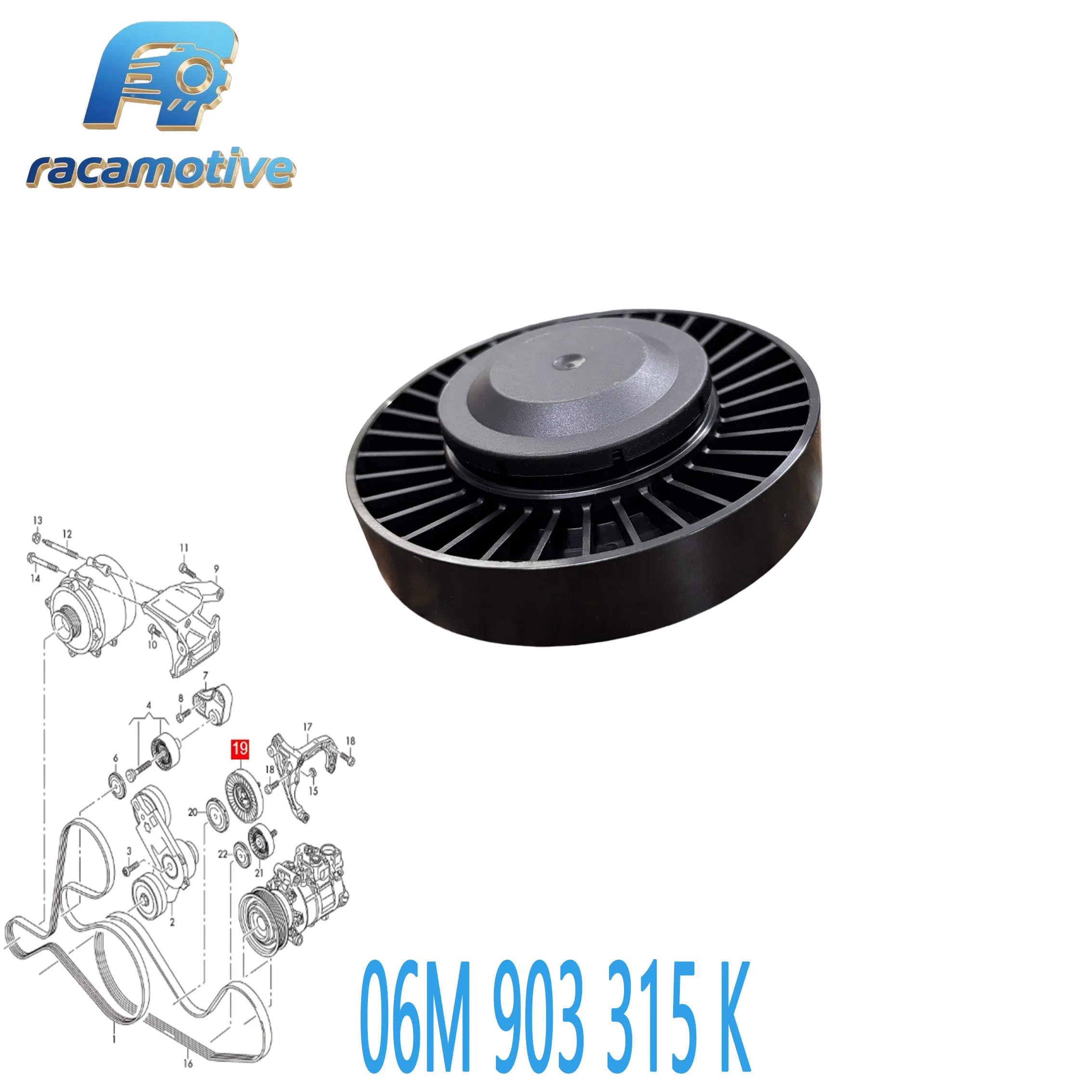 06M903315K 06M903315E 9A790331505 for VW Audi A7 A6 A5 A4 A8 Q8 Porsche Cayenne Panamera Macan triangular wedge belt tensioner.