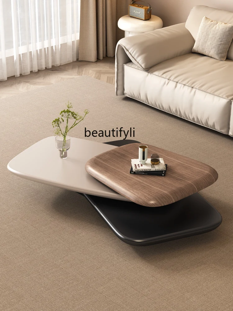 Villa Oval Rotating Coffee Table Large and Small Apartment Type Home Creative Suspension Minimalist Coffee Table