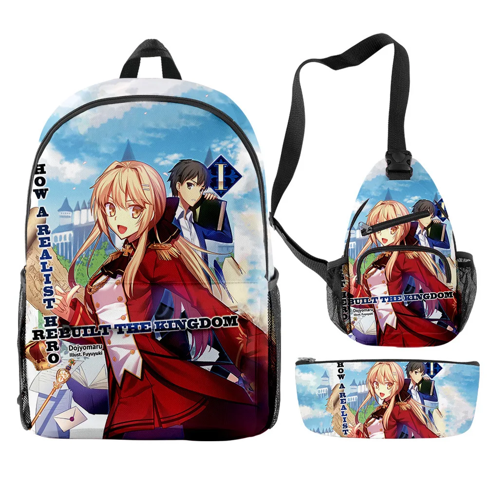 

Hip Hop The Kingdom Reconstruction of Realistic Braves 3D Print 3pcs/Set School Bags Travel Backpack Chest Bag Pencil Case
